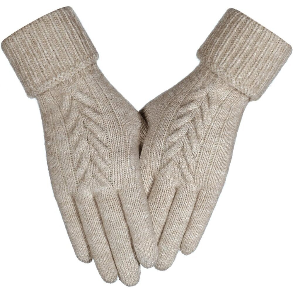 Women Winter Gloves, Touch Screen Texting Gloves, Elastic Soft Warm Knit Lined,